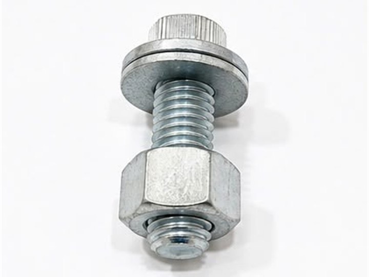 Galvanized nut, bolt and washer hardware sets